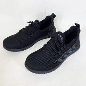 Летние кроссовки черного цвета из сетчатого текстиля 44р 28см. Изображение №3