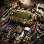 Тактична нагрудна сумка Multicam Cordura 1000D з MOLLE та патч-панеллю, 5 кишень, 30×20×8 см. Зображення №2 Тактична нагрудна сумка Multicam Cordura 1000D з MOLLE та патч-панеллю, 5 кишень, 30×20×8 см. Зображення №2