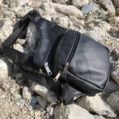 Чоловіча сумка з натуральної шкіри, тактична сумка - месенджер чорна, тактична сумка на груди. Зображення №13