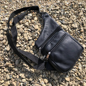 Чоловіча сумка з натуральної шкіри, тактична сумка - месенджер чорна, тактична сумка на груди. Зображення №15
