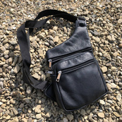 Чоловіча сумка з натуральної шкіри, тактична сумка - месенджер чорна, тактична сумка на груди. Зображення №16