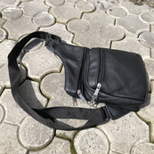 Чоловіча сумка з натуральної шкіри, тактична сумка - месенджер чорна, тактична сумка на груди. Зображення №17