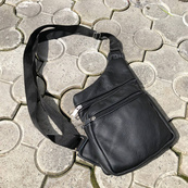 Чоловіча сумка з натуральної шкіри, тактична сумка - месенджер чорна, тактична сумка на груди. Зображення №18