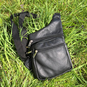 Чоловіча сумка з натуральної шкіри, тактична сумка - месенджер чорна, тактична сумка на груди. Зображення №19