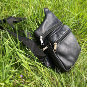 Чоловіча сумка з натуральної шкіри, тактична сумка - месенджер чорна, тактична сумка на груди. Зображення №20