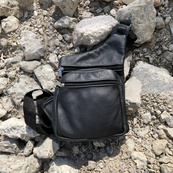 Чоловіча сумка з натуральної шкіри, тактична сумка - месенджер чорна, тактична сумка на груди. Зображення №22
