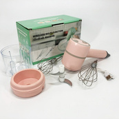 Ручной беспроводной миксер-измельчитель 2 в 1. Цвет: розовый. Изображение №6