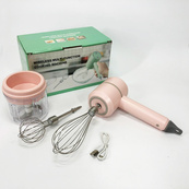 Ручной беспроводной миксер-измельчитель 2 в 1. Цвет: розовый. Изображение №12