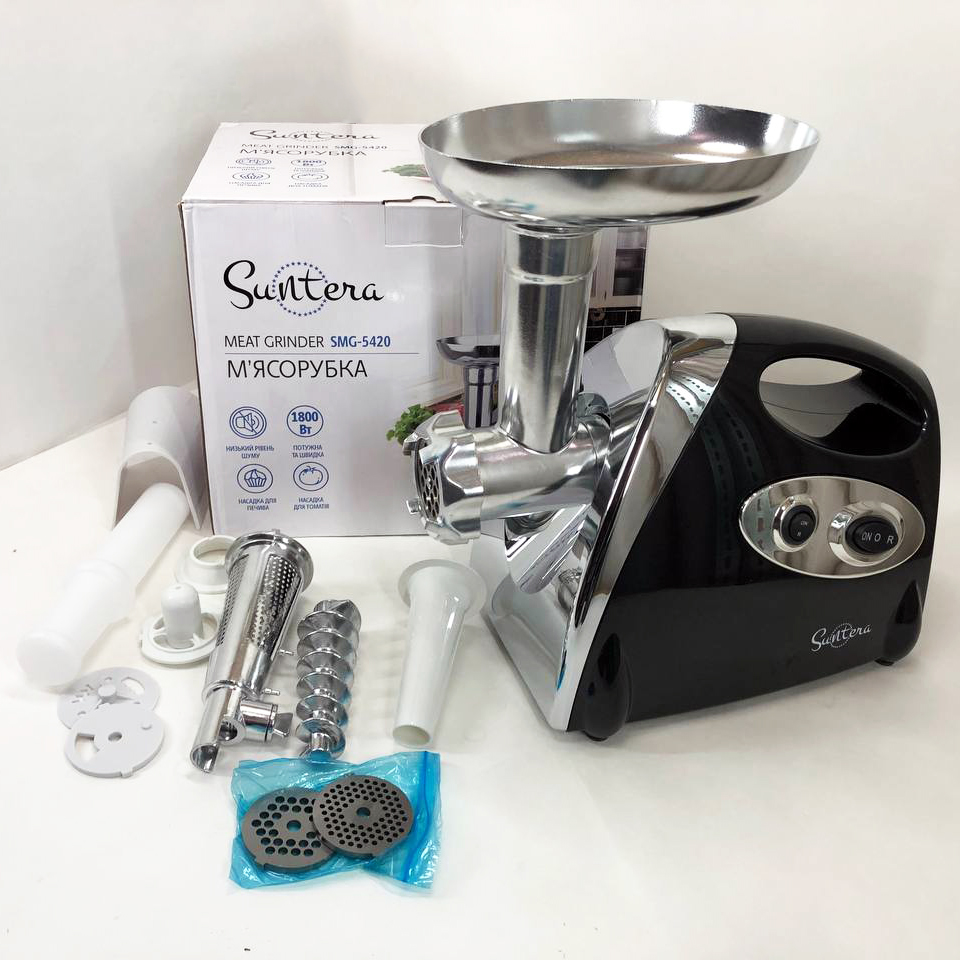 Электромясорубка Suntera SMG-5420B 1800 Вт, электромясорубка соковыжималка для томатов, мясорубка для дома Электромясорубка Suntera SMG-5420B 1800 Вт, электромясорубка соковыжималка для томатов, мясорубка для дома