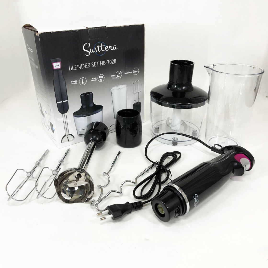 Блендер Suntera HB-702B, 800 Вт, ручний занурювальний блендер, електричний блендер, потужний блендер Блендер Suntera HB-702B, 800 Вт, ручний занурювальний блендер, електричний блендер, потужний блендер