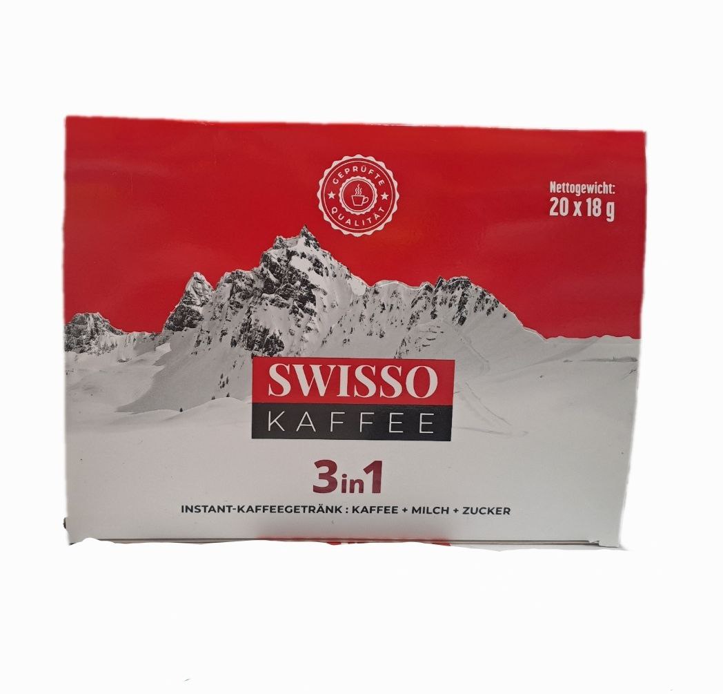 Розчинна кава з молоком та цукром Swisso 3 in 1 20*18 г Розчинна кава з молоком та цукром Swisso 3 in 1 20*18 г