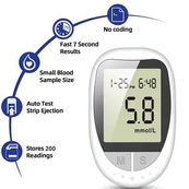 Апарат для вимірювання цукру 50 тестів від батареї Glucose Meter BY-100 для контролю рівня глюкози в крові. Зображення №4