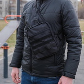 Тактическая сумка кобура, мужской мессенджер из черной кордуры, слинг, Мужская сумка кроссбоди, Сумка для города. Изображение №12 Тактическая сумка кобура, мужской мессенджер из черной кордуры, слинг, Мужская сумка кроссбоди, Сумка для города. Изображение №12