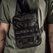 Тактическая сумка кобура, мужской мессенджер из черной кордуры, слинг, Мужская сумка кроссбоди, Сумка для города. Изображение №20 Тактическая сумка кобура, мужской мессенджер из черной кордуры, слинг, Мужская сумка кроссбоди, Сумка для города. Изображение №20