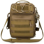 Качественная тактическая сумка, укрепленная мужская сумка рюкзак тактическая слинг. Цвет: койот. Изображение №5
