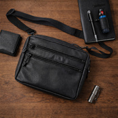 Мужская сумка месенджер из натуральной кожи, вместительная кожаная сумка через плечо. Изображение №2