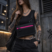 Молодежная сумка для патчей, нагрудная сумка через плечо унисекс, мессенджер женский - мужской. Изображение №2