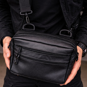 Мужская сумка месенджер из натуральной кожи, вместительная кожаная сумка через плечо. Изображение №6