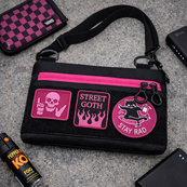 Молодежная сумка для патчей, нагрудная сумка через плечо унисекс, мессенджер женский - мужской. Изображение №6