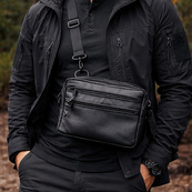 Мужская сумка месенджер из натуральной кожи, вместительная кожаная сумка через плечо. Изображение №10