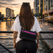 Молодежная сумка для патчей, нагрудная сумка через плечо унисекс, мессенджер женский - мужской. Изображение №9