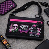 Молодежная сумка для патчей, нагрудная сумка через плечо унисекс, мессенджер женский - мужской. Изображение №10