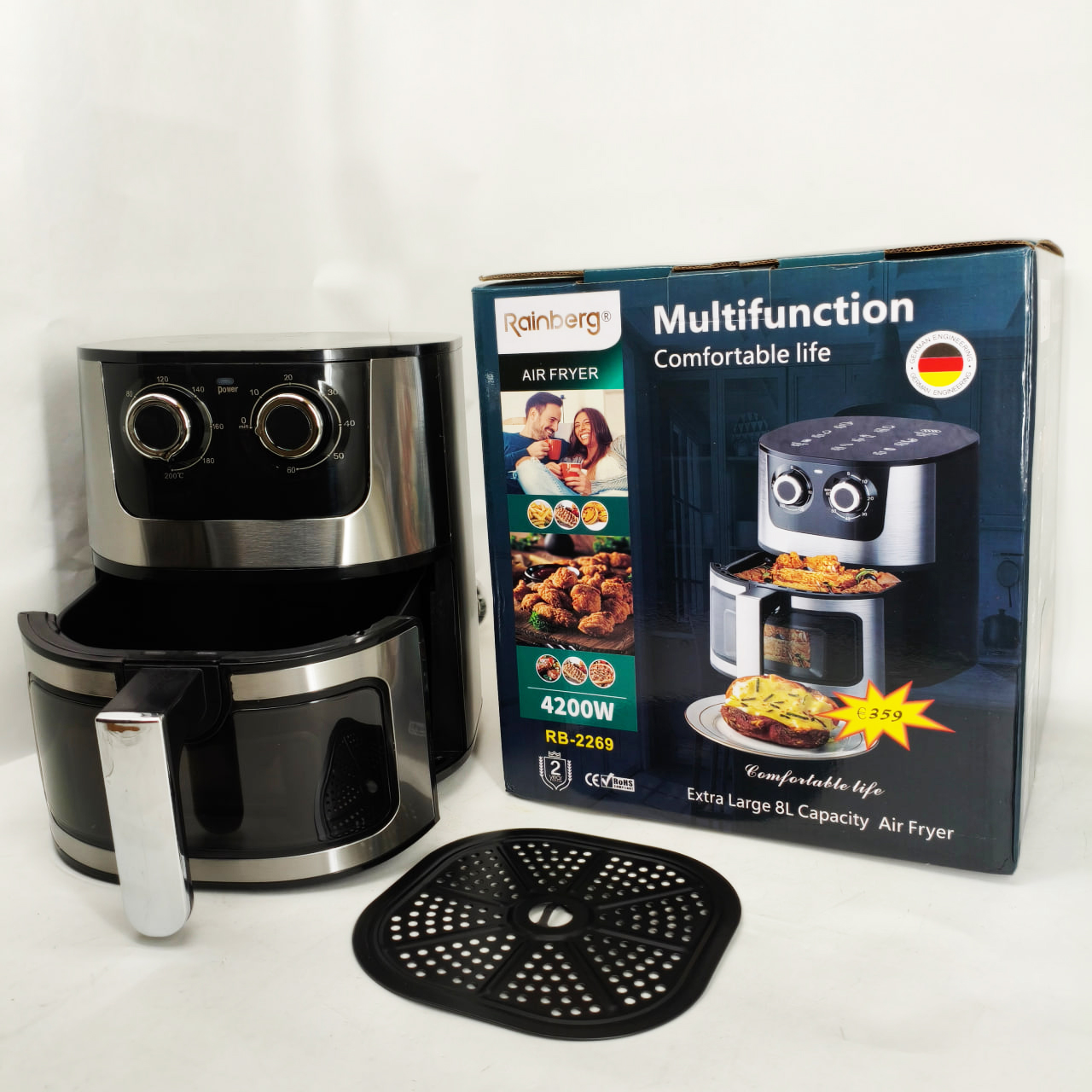 Аэрогриль Rainberg RB-2269 4200Вт аэрофритюрница безмасляная для приготовления без масла 8л Аэрогриль Rainberg RB-2269 4200Вт аэрофритюрница безмасляная для приготовления без масла 8л
