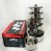 Набір посуду UNIQUE UN-5036 з нержавіючої сталі з товстим 5-ти шаровим дном з кришками 12 предметів. Зображення №8