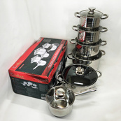 Набір посуду UNIQUE UN-5036 з нержавіючої сталі з товстим 5-ти шаровим дном з кришками 12 предметів. Зображення №11