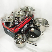 Набір посуду UNIQUE UN-5036 з нержавіючої сталі з товстим 5-ти шаровим дном з кришками 12 предметів. Зображення №13