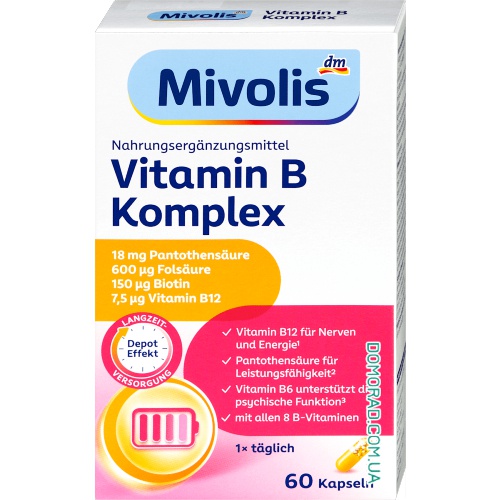 Mivolis Vitamin B Komplex Depot 60 капсул Mivolis Vitamin B Komplex Depot 60 капсул