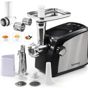 Електрична м'ясорубка Rainberg RB-673 із соковижималкою та шатківницею 9 насадок 3000W з реверсом. Зображення №11