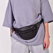 Сумка на пояс. Сумка через плече. бананка чоловіча / жіноча. Колір чорний. Зображення №11