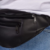 Сумка на пояс. Сумка через плече. бананка чоловіча / жіноча. Колір чорний. Зображення №12