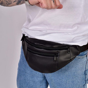 Сумка на пояс. Сумка через плече. бананка чоловіча / жіноча. Колір чорний. Зображення №14