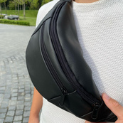 Сумка на пояс. Сумка через плече. бананка чоловіча / жіноча. Колір чорний. Зображення №32