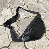 Сумка на пояс. Сумка через плече. бананка чоловіча / жіноча. Колір чорний. Зображення №37