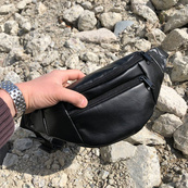 Сумка на пояс. Сумка через плече. бананка чоловіча / жіноча. Колір чорний. Зображення №42