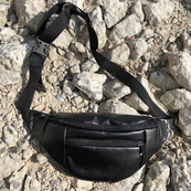 Сумка на пояс. Сумка через плече. бананка чоловіча / жіноча. Колір чорний. Зображення №45