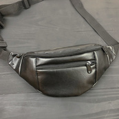 Сумка на пояс. Сумка через плече. бананка чоловіча / жіноча. Колір чорний. Зображення №46