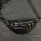 Сумка на пояс. Сумка через плече. бананка чоловіча / жіноча. Колір чорний. Зображення №47