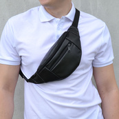 Сумка на пояс. Сумка через плече. бананка чоловіча / жіноча. Колір чорний. Зображення №49