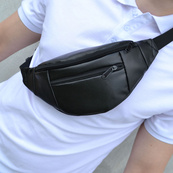 Сумка на пояс. Сумка через плече. бананка чоловіча / жіноча. Колір чорний. Зображення №51