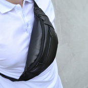 Сумка на пояс. Сумка через плече. бананка чоловіча / жіноча. Колір чорний. Зображення №52