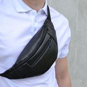 Сумка на пояс. Сумка через плече. бананка чоловіча / жіноча. Колір чорний. Зображення №55