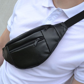 Сумка на пояс. Сумка через плече. бананка чоловіча / жіноча. Колір чорний. Зображення №58