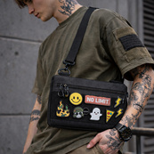 Молодіжна тактична сумка для патчів на плече з 4 кишенями black. Зображення №24 Молодіжна тактична сумка для патчів на плече з 4 кишенями black. Зображення №24