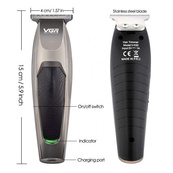 Беспроводная машинка Для Стрижки Волос VGR V-030 Бoдигpуммep, подстригательная машинка профессиональная. Изображение №3