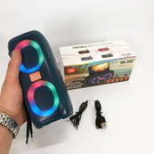 Портативна колонка TG333 2x5W з RGB підсвічуванням, гучна блютуз колонка. Колір: синій. Зображення №17