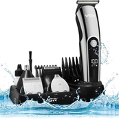 Бездротова машинка для стрижки волосся VGR V-107 тример для бороди та вусів зі змінними насадками. Зображення №5